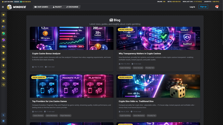 WinDice Casino Desktop Blog