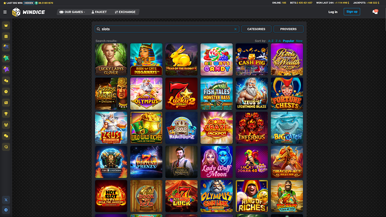 WinDice Casino Desktop Games