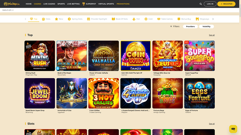 WinMega Casino Desktop Games