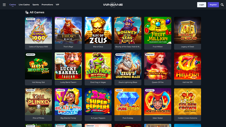 Winsane Casino Desktop Games