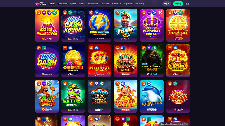WinSpirit Casino Desktop Games