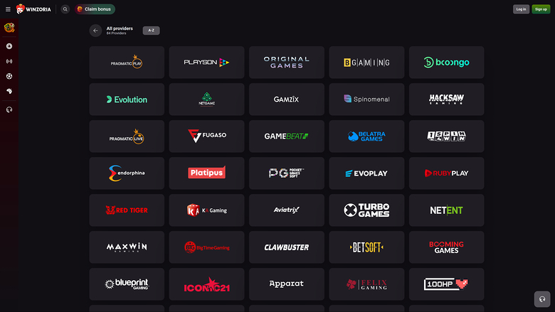 Winzoria Casino Game Developers