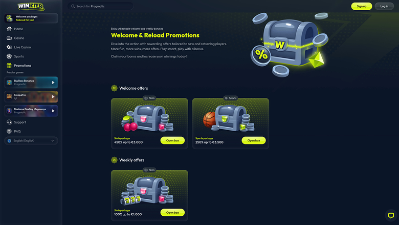 Winzter Casino Desktop Promotions