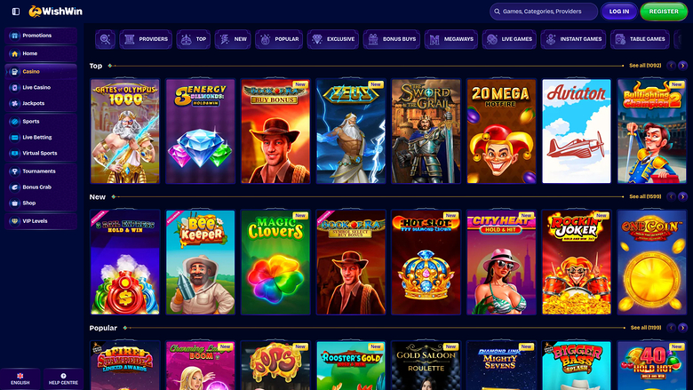 WishWin Casino Desktop Games