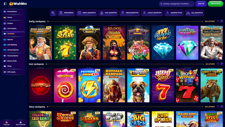 WishWin Casino Desktop Jackpot