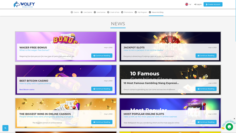Wolfy Casino Desktop News and Blog