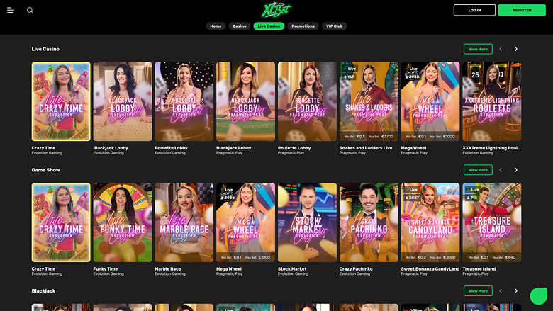 XLBet Desktop Live Dealer