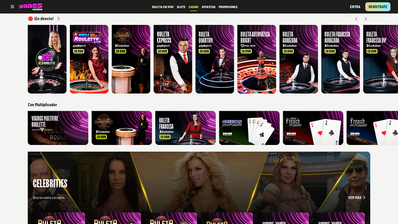Yaass Casino Desktop Live Dealer