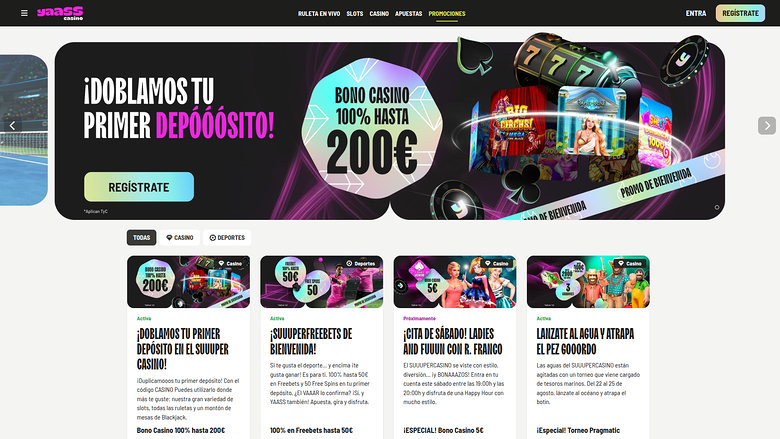 Yaass Casino Desktop Promotions