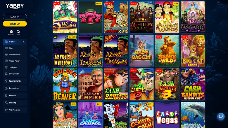 Yabby Casino Desktop Jackpot