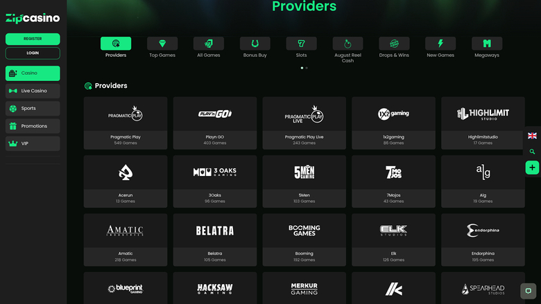 Zip Casino Desktop Game Developers