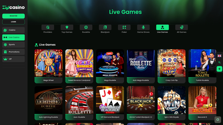Zip Casino Desktop Live Dealer