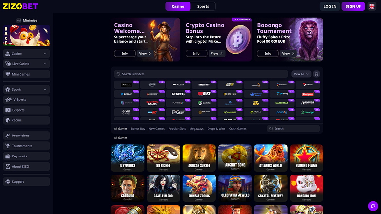 Zizobet Casino Game Developers