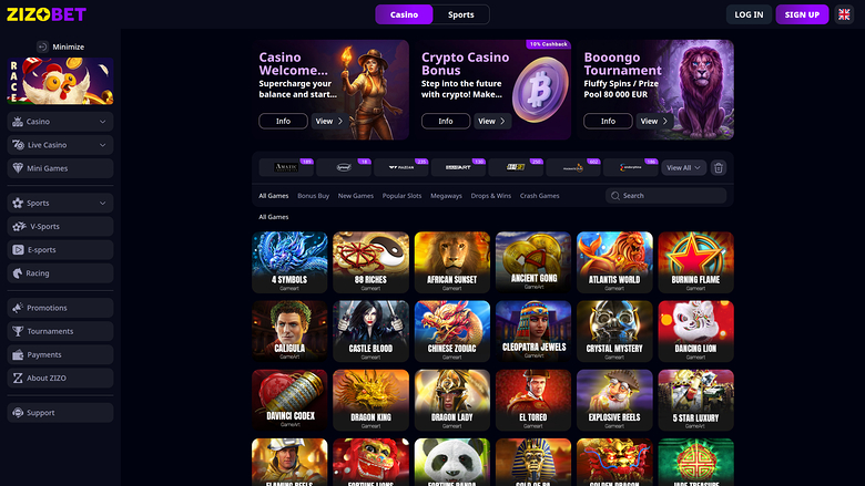 Zizobet Casino Games