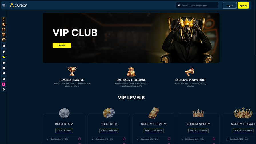 Aureonplay Casino Desktop VIP