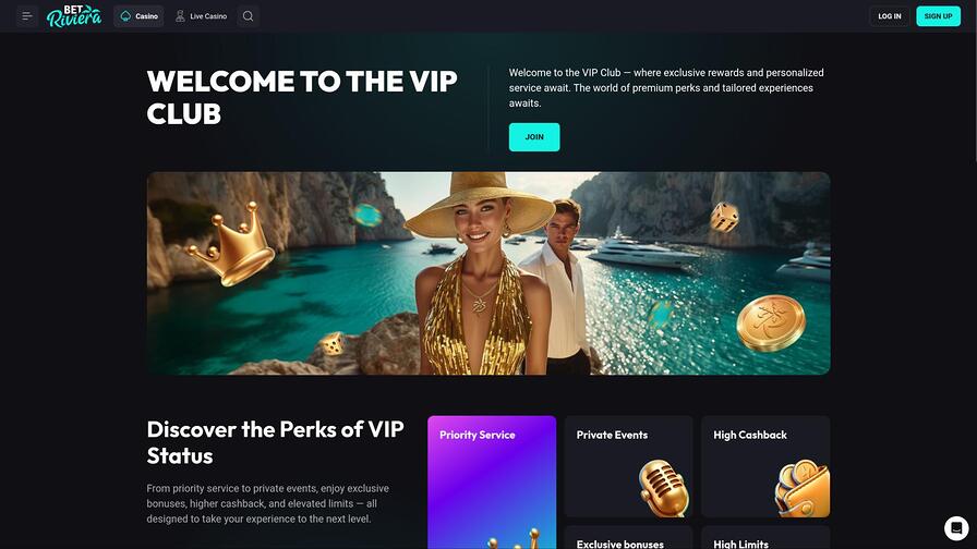BetRiviera Casino VIP page