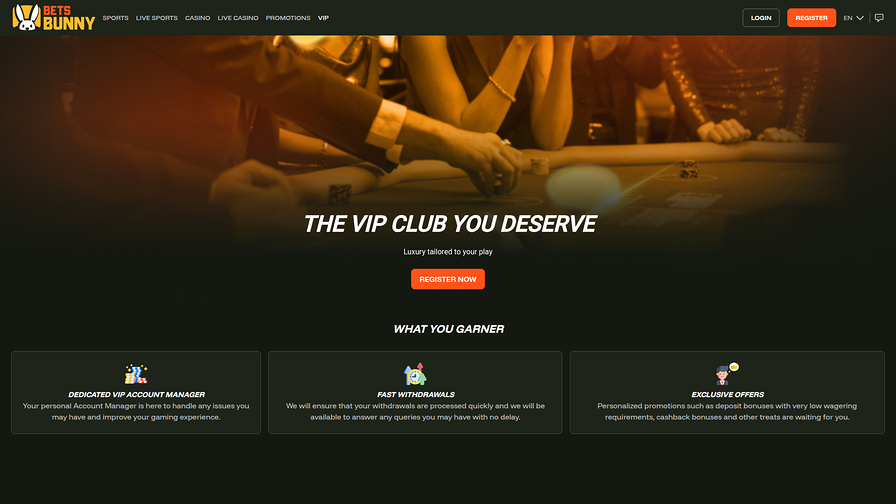 Bets Bunny Casino Desktop VIP Program