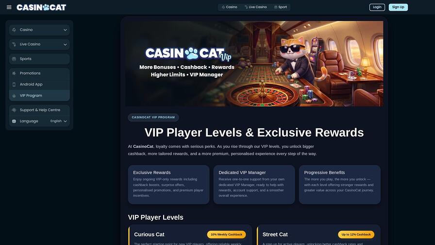 CasinoCat VIP page
