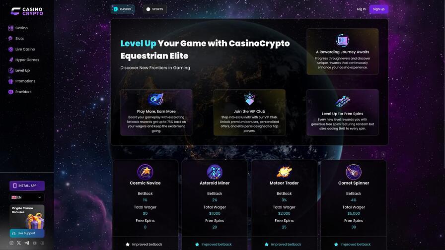 CasinoCrypto.io VIP page
