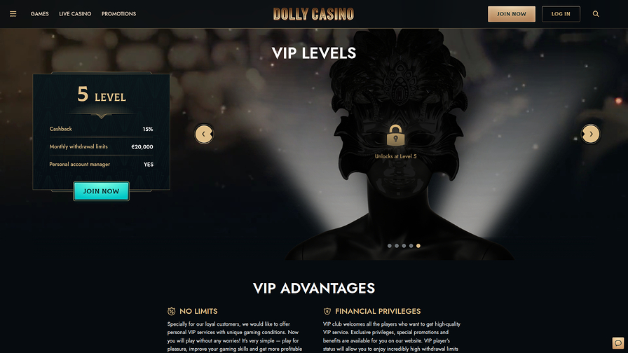 Dolly Casino Desktop VIP Program
