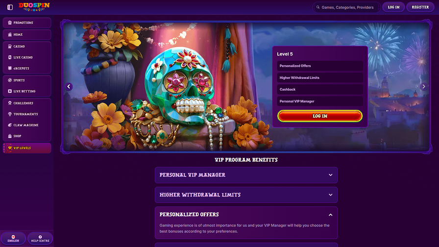 DuoSpin Casino Desktop VIP Program