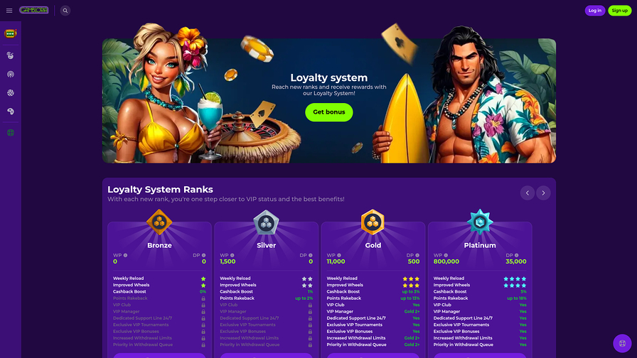 Gambloria Casino Desktop VIP Program