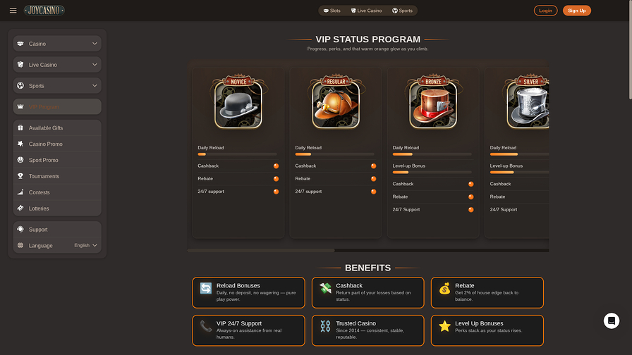 JoyCasino Desktop VIP Program