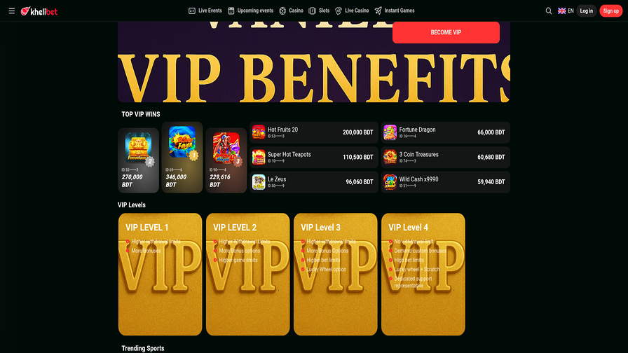 VIP screenshot of Kheli Bet for Desktop