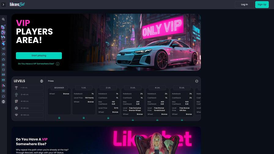 Likes.bet Casino VIP page