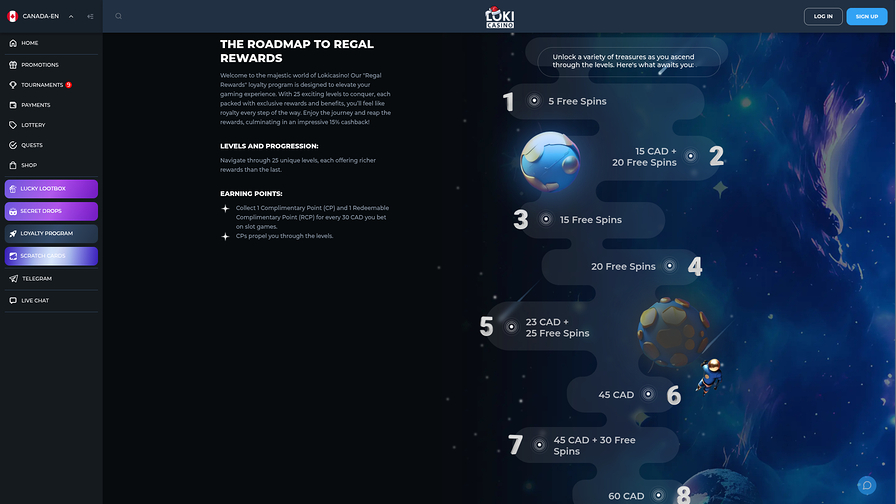 Loki Casino Desktop VIP Program