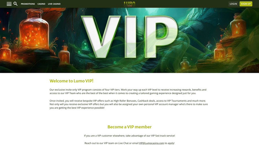 Lumo Casino VIP Program
