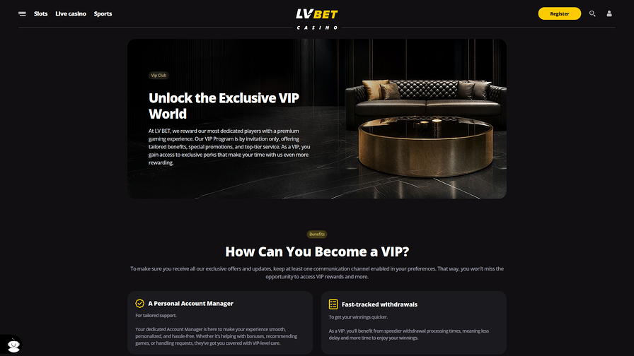 LV BET Casino Desktop VIP Program