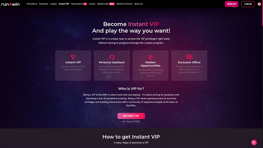 Run4Win Casino Desktop VIP Program