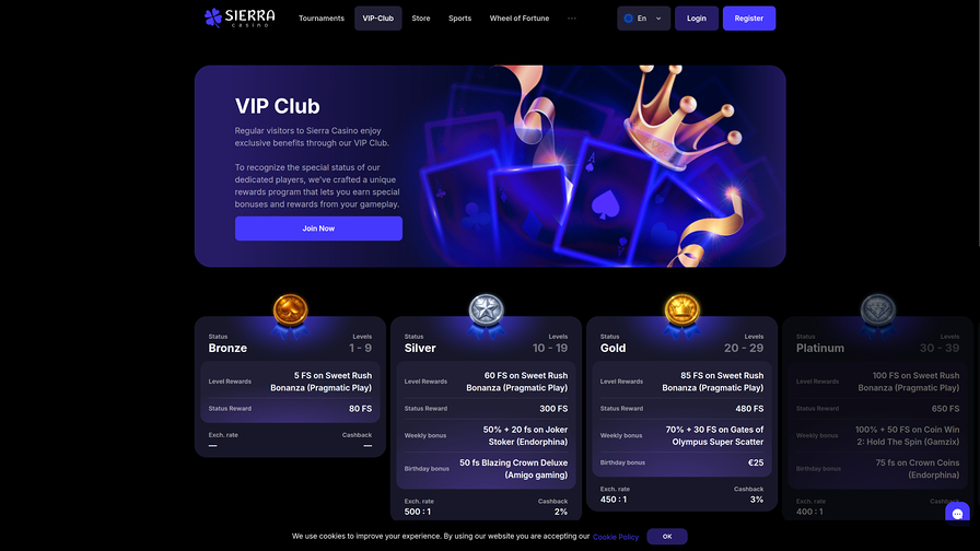 Sierra Casino Desktop VIP