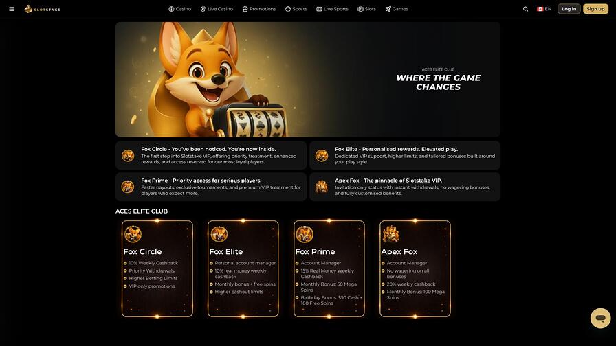 SlotStake Casino VIP page