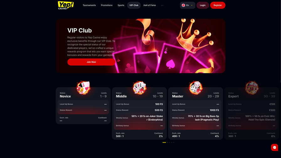 Yep Casino VIP Program