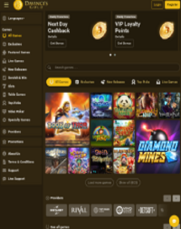 Davincis Gold Casino Screenshot