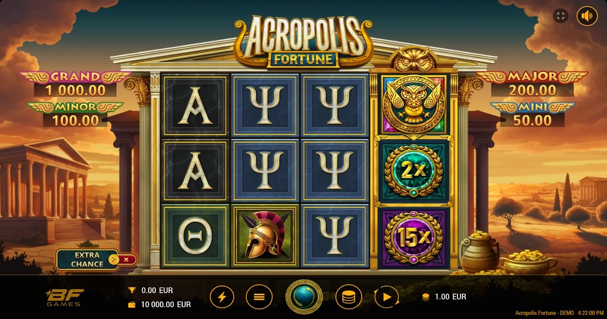 Acropolis Fortune Slot Review, Bonuses & Free Play (96.29% RTP)