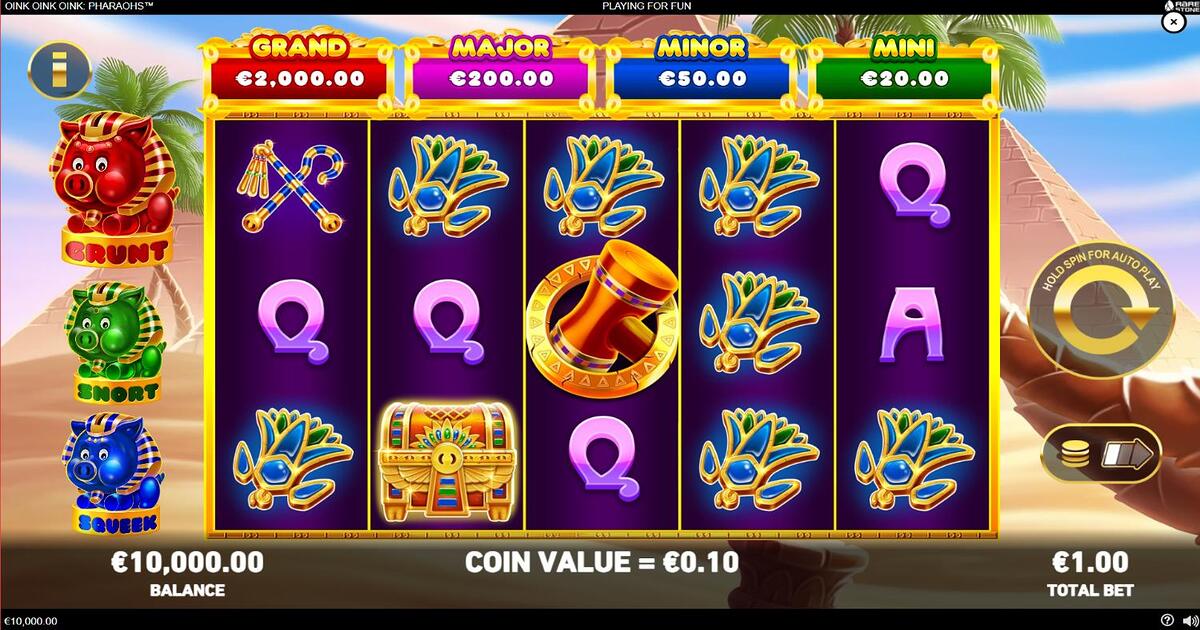 Oink Oink Oink Pharaohs Slot Review, Bonuses & Free Play (95.9% RTP)