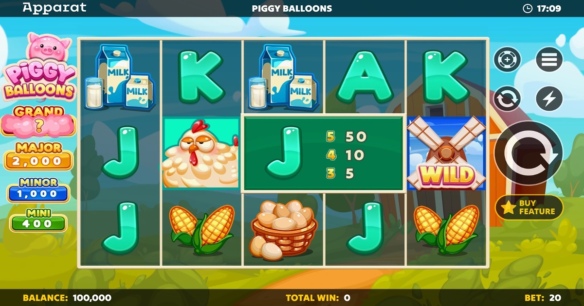 Piggy Balloons Slot Bewertung, Demo & Boni (96.37% RTP)