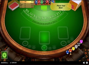 888 Software Multihand Blackjack preview
