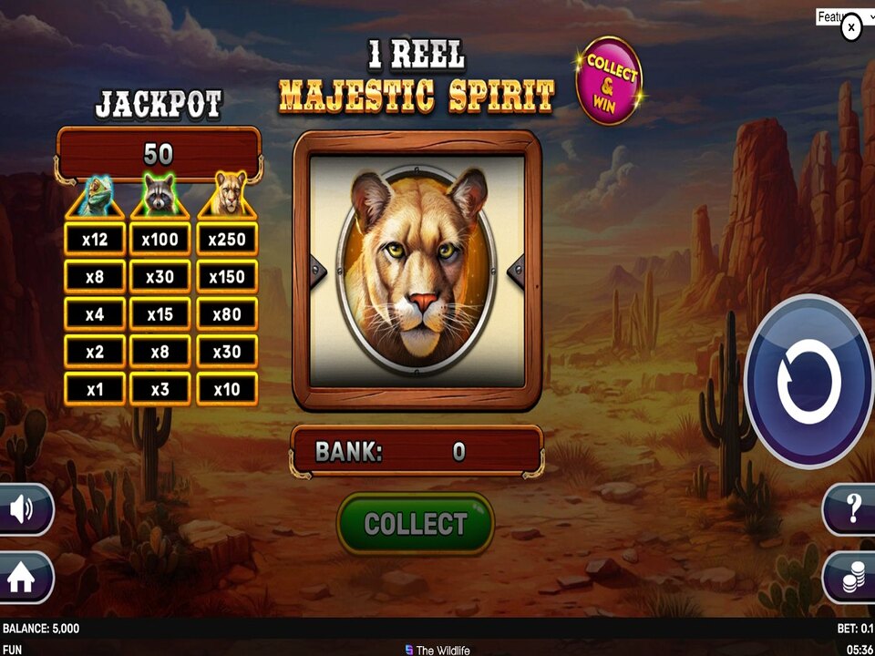 1 Reel Majestic Spirit gameplay screenshot