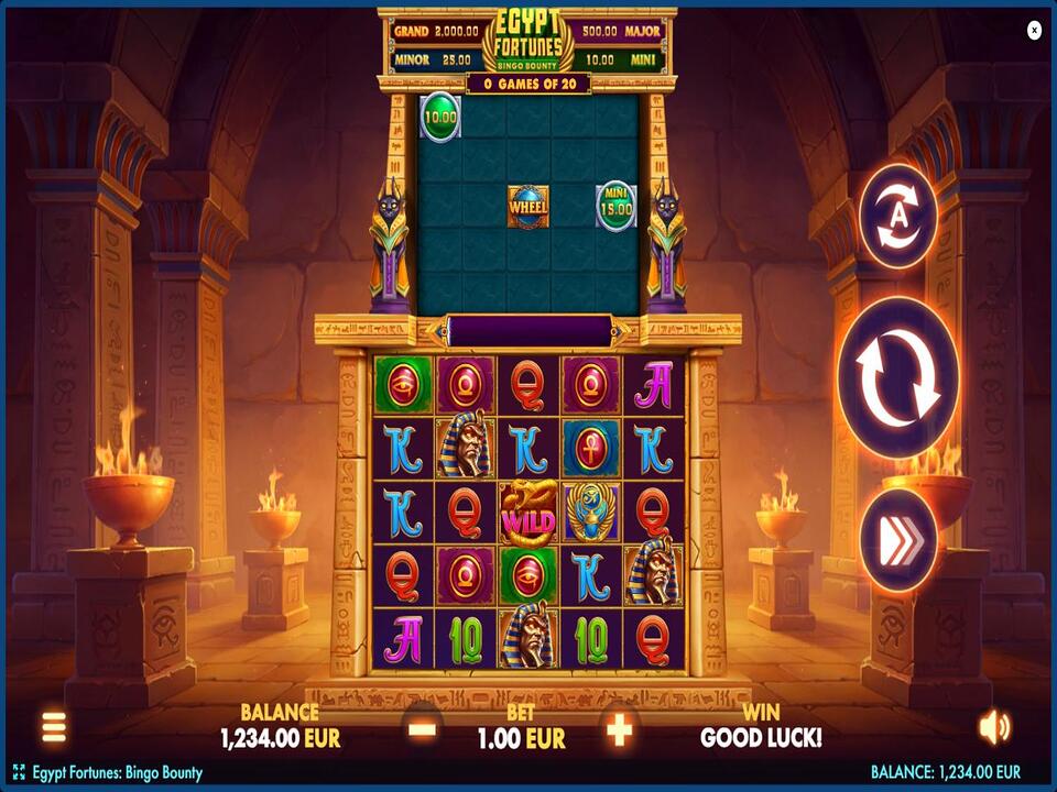 Egypt Fortunes Bingo Bounty gameplay screenshot