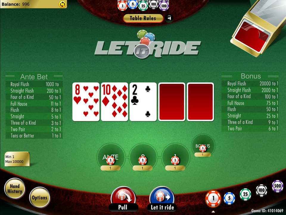 LUCKTAP Let It Ride gameplay screenshot