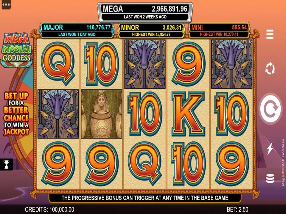 Mega Moolah Goddess gameplay screenshot