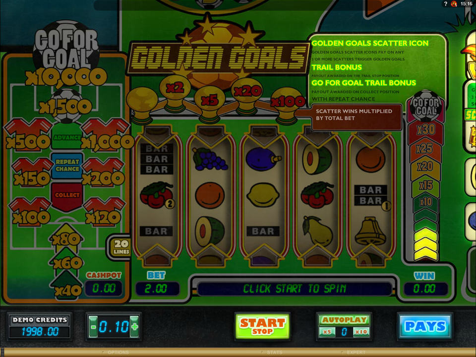 MicroGaming Golden Goals gameplay screenshot