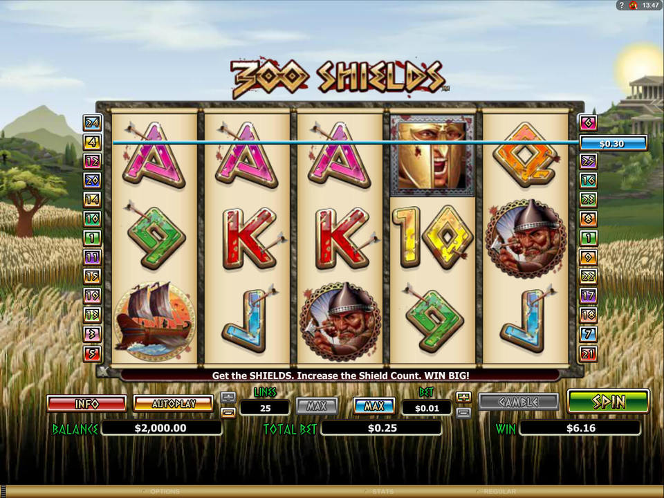 Microgaming 300 Shields gameplay screenshot