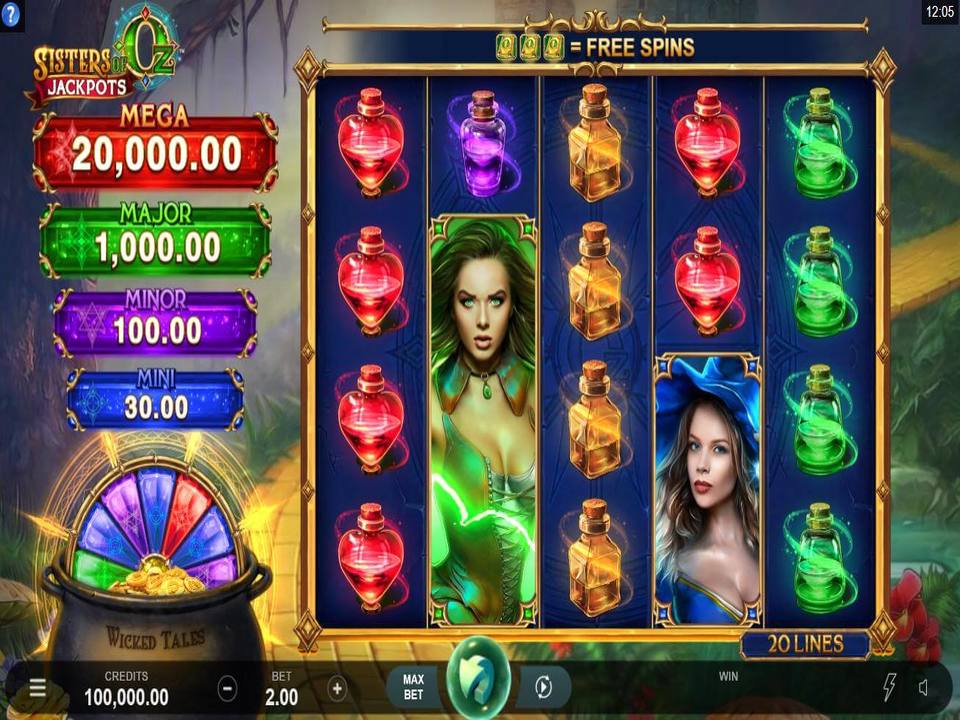 Sisters of Oz Jackpots gameplay screenshot