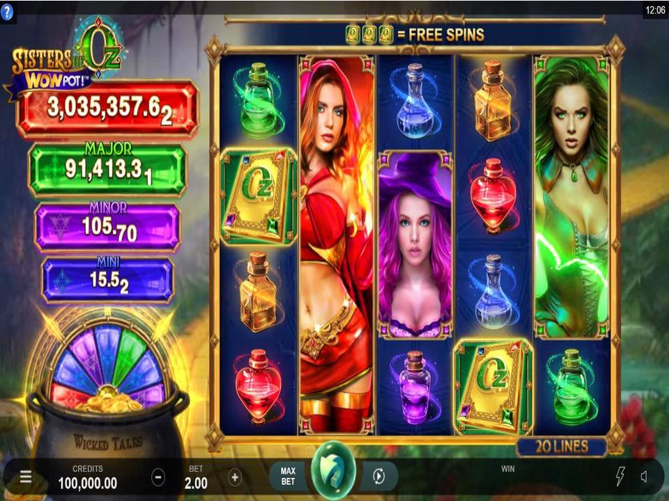 Sisters of Oz WowPot gameplay screenshot