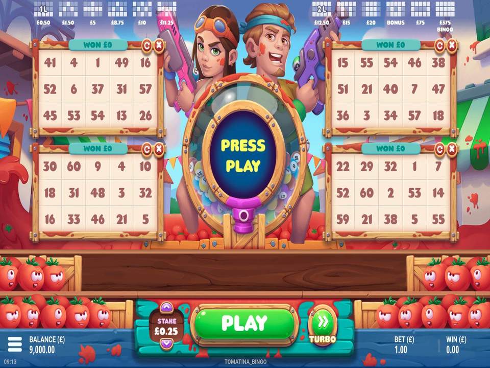 Tomatina Bingo gameplay screenshot